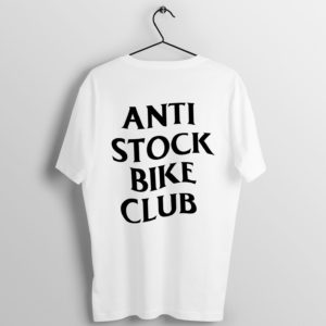 anti stock bike club white tshirt